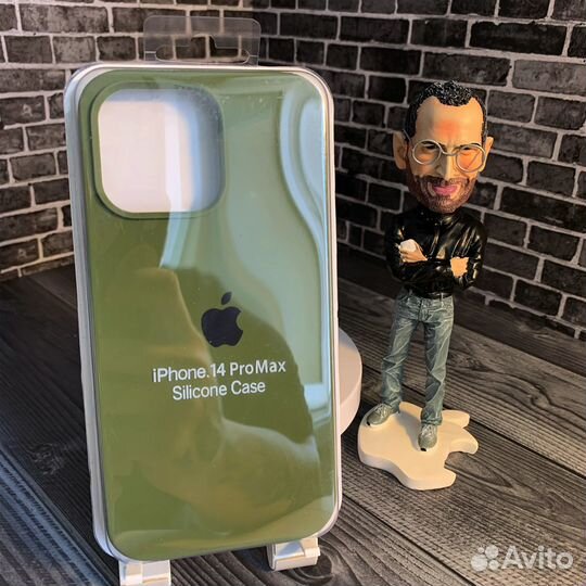 Чехол для iPhone 14 Pro Max. С логотипом. Зелёный