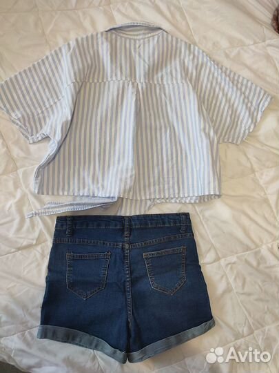 Комплект рубашка и шорты, в подарок футболка