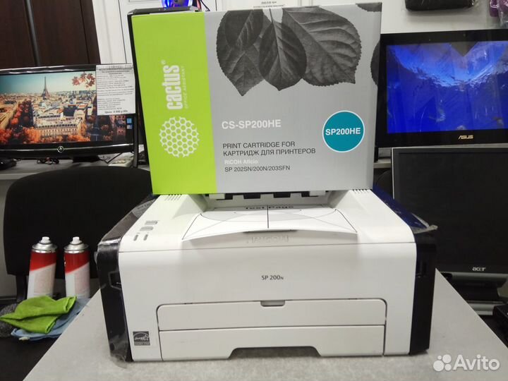 Лазерный принтер Ricoh SP 200n Новый картридж
