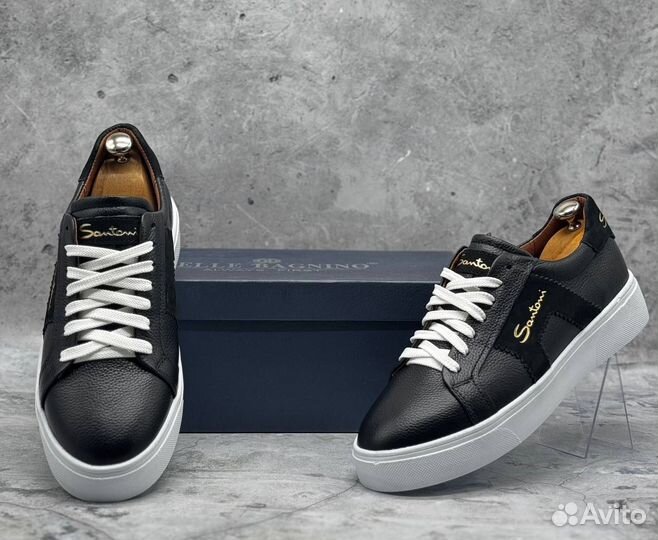 Кроссовки мужские кожаные santoni