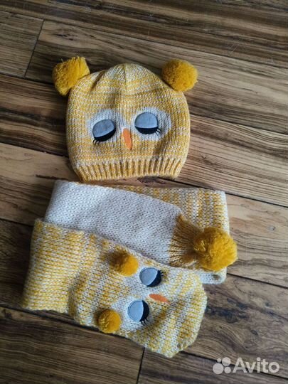 Комплект шапка и шарф для девочки