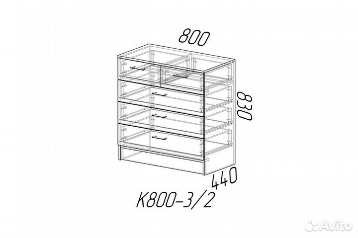 Комод К800 3/2