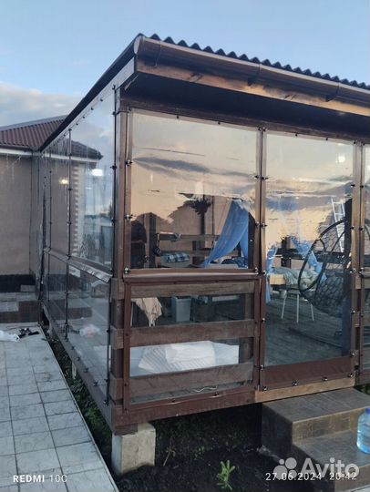 Мягкие окна для террасы веранды беседки