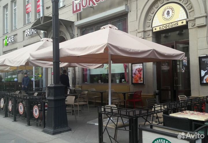 Уличные зонты для кафе боковые