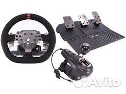 Игровой руль с педалями и коробкой передач