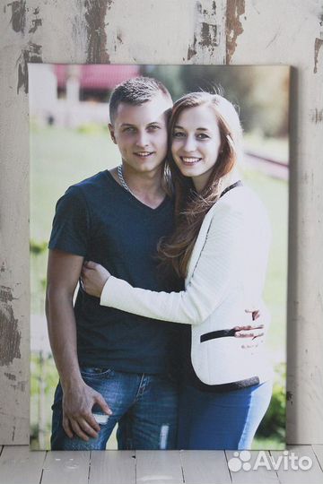 Портрет на холсте по фото на день всех влюбленных