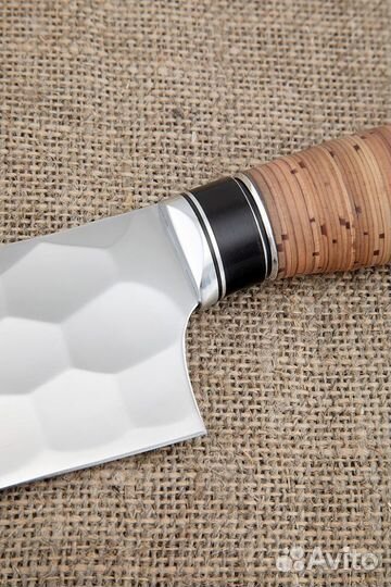 Поварской нож № 13 сталь 95Х18 камень, береста