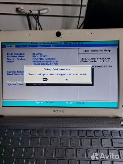 Sony vaio PCG-4V1V