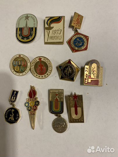 Значки Олимпиада 1980 г., Универсиада 1973 г