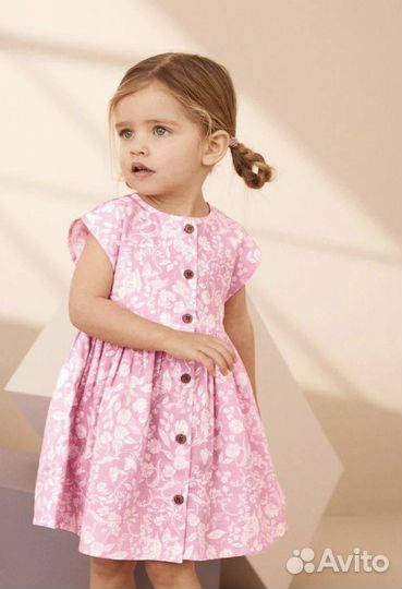 Платье Zara розовое р.98,104,110,116,128