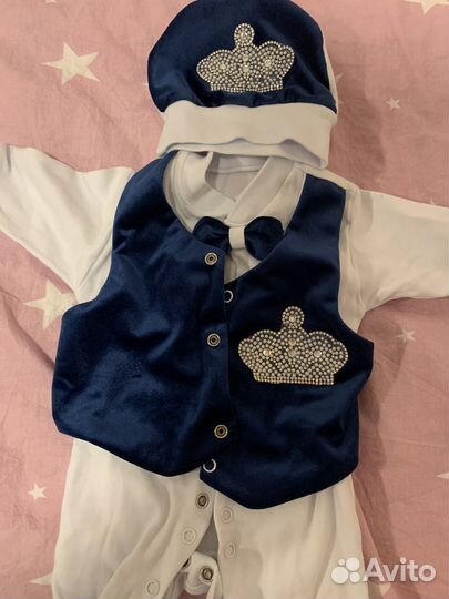 Комплект на выписку для мальчика лето