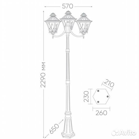 11646 Светильник садово-парковый feron