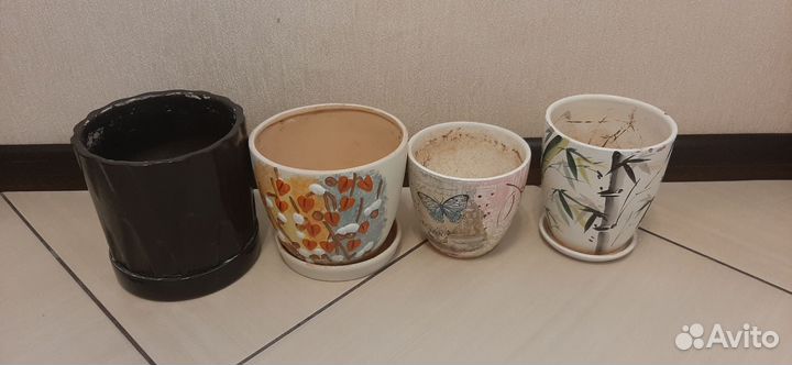 Керамические горшки для цветов бу