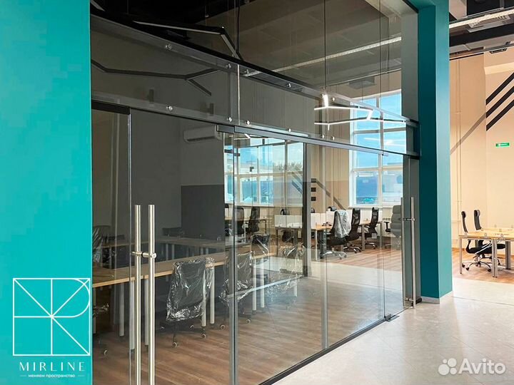 Цельностеклянные перегородки