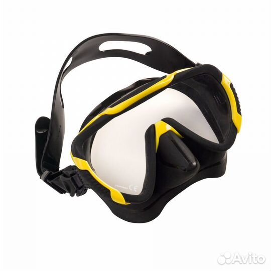 Маска подводная Scorpena Miami черно-желтая