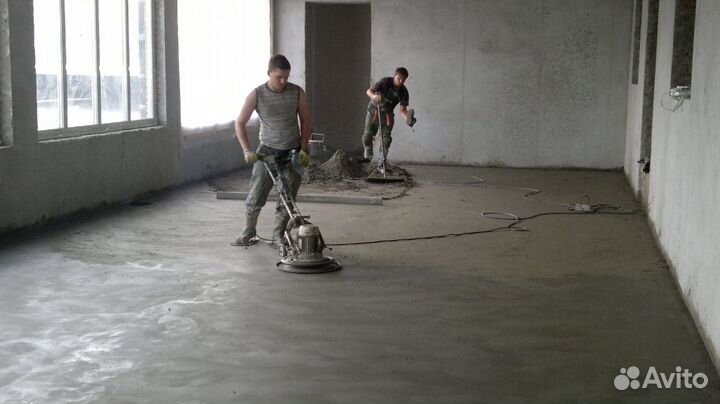 Полусухая стяжка пола,фундамент