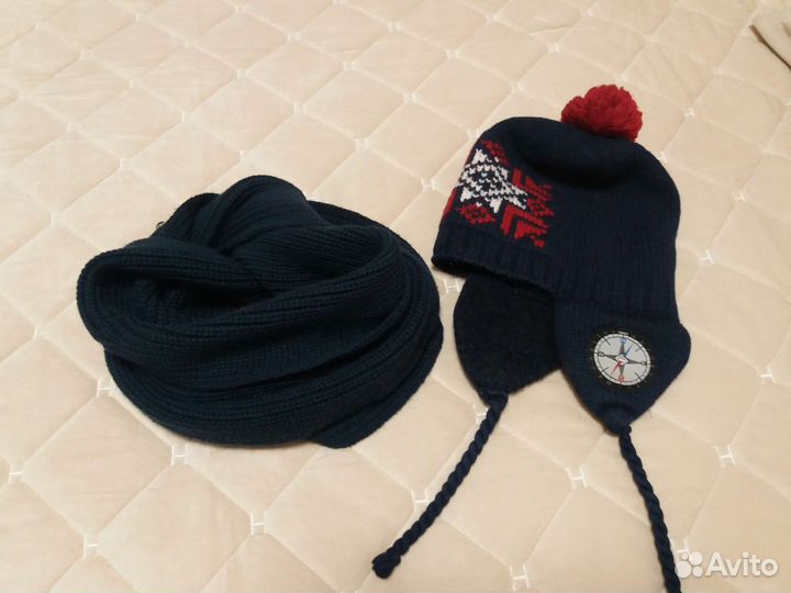 Шапка и снуд комплект женский зимний