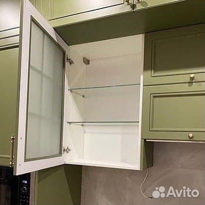 Кухня прямая зеленая на заказ