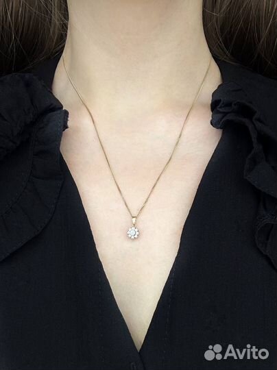 Золотое колье с бриллиантами 585 / 3.78 гр