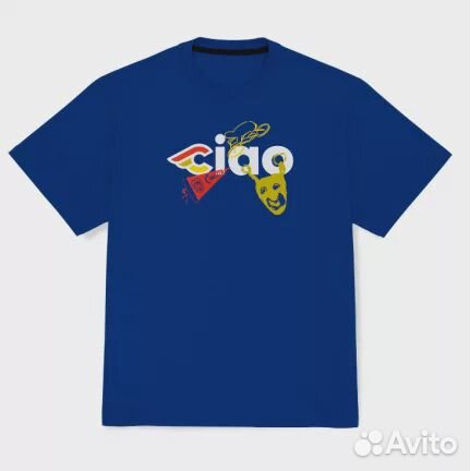 Cinelli T-Shirt Ciao Icons Blue Navy