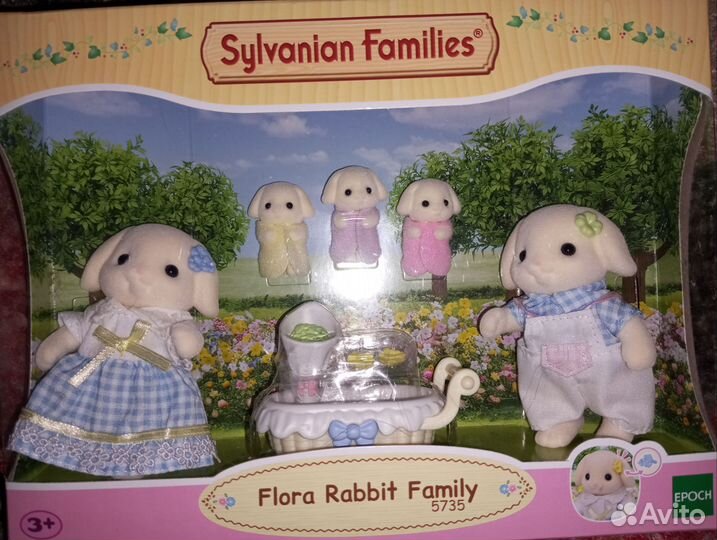Sylvanian families cat, rabbit