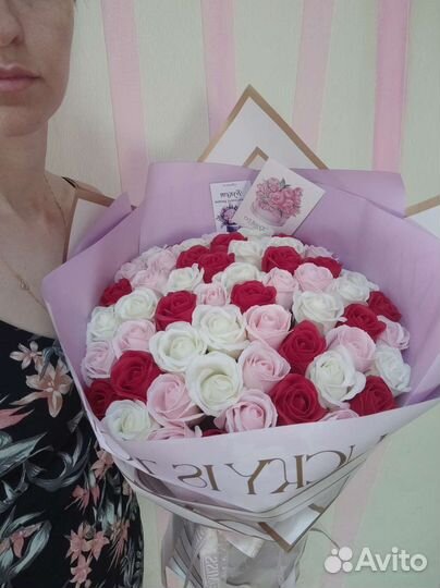 Букет из мыльных роз