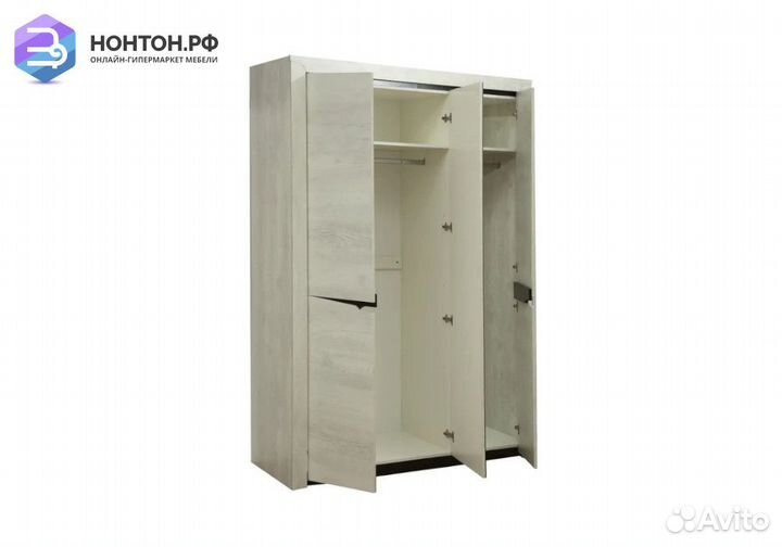 Шкаф Лючия 3-дверный бетон пайн белый