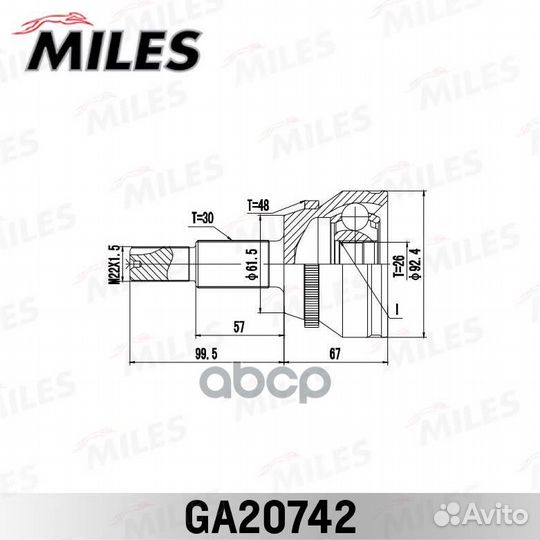 ШРУС наружный toyota camry ACV40/GSV40 2006-2011