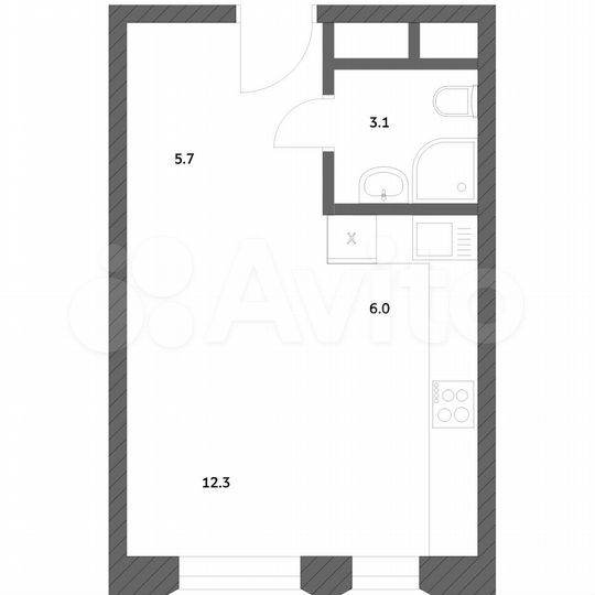 Квартира-студия, 27,1 м², 25/25 эт.