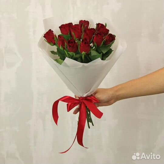 Букет из 11 роз Красная заря 50 см Стандарт