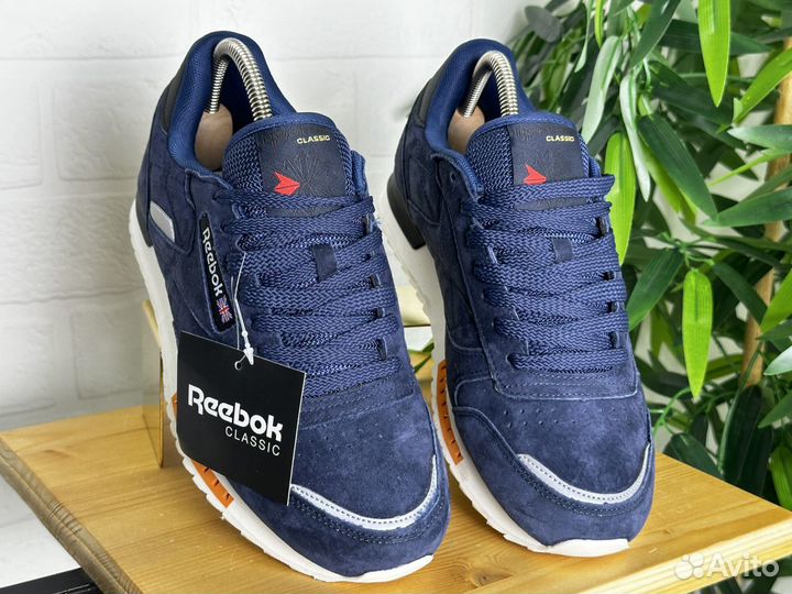 Кроссовки мужские Reebok Classic замша 41-46 синие