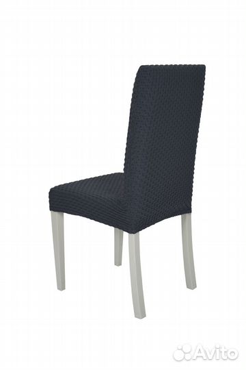 Чехлы на стулья со спинкой на кухню 4 шт, Антрацит