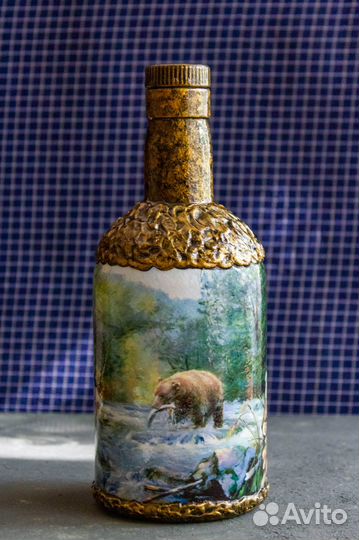 Подарок ручной работы сувенирная бутылка охотнику