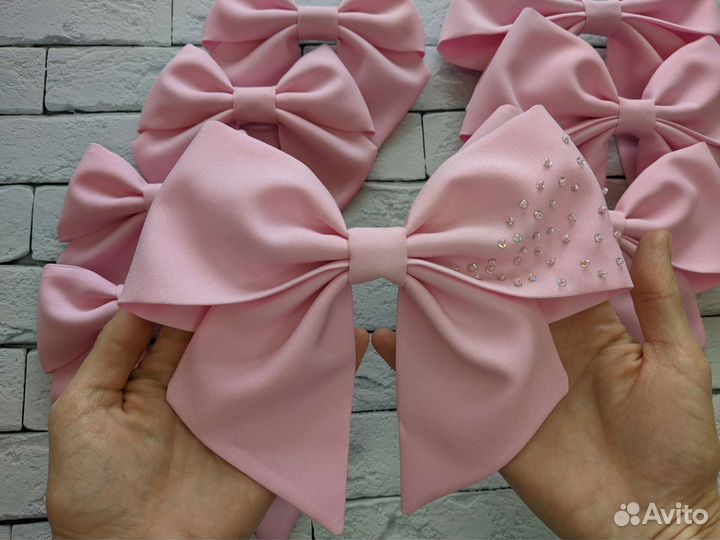 Бант на заколке ручная работа