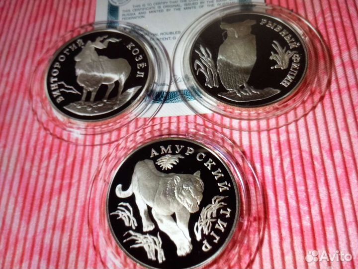 1 рубль Красная книга серебро 1993 - 2007 год
