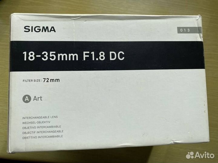 Sigma 18-35mm f1.8 art canon