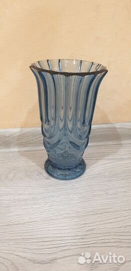 Ваза синее стекло СССР