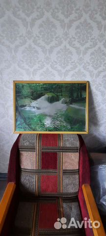 Холст из гобелена в рамке под стеклом