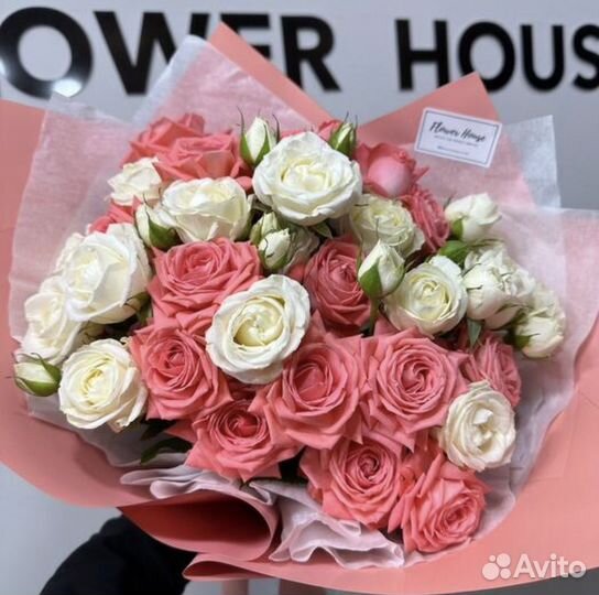 Кустовые розы букет, микс роз