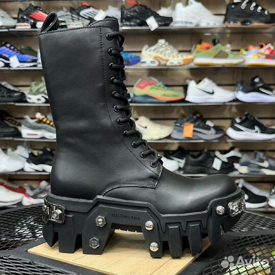 Ботинки balenciaga bulldozer lace-UP matte black