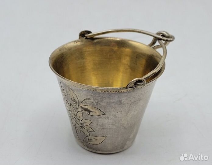 Ситечко для чая мельхиор позолота штихель Цветы