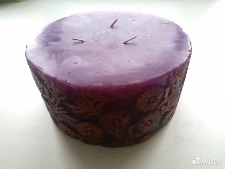 Свеча большая рельефная d15. 3 фитиля