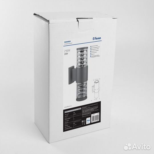 Светильник на стену цилиндр DH0802 серый 06299