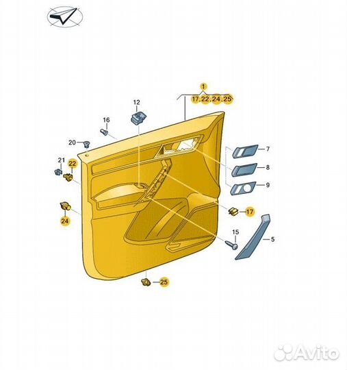 Б/У Обшивка двери - В хорошем состоянииn- Место