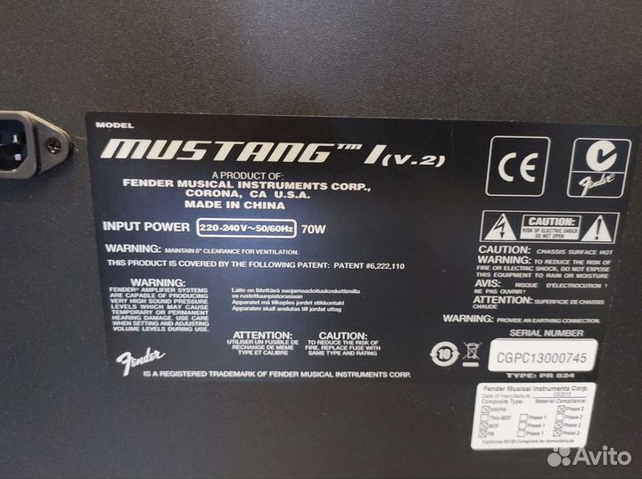 Комбоусилитель fender mustang 1v2