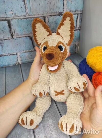 Щенок Шеферд вязаная игрушка