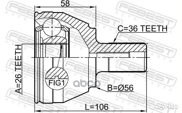 ШРУС ford focus -07 наруж. 2110CB4TD Febest