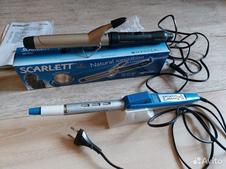 Фен Philips, щипцы Scarlrtt, расчестки, бигуди