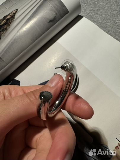 Серьги конго серебро