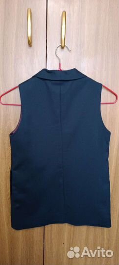 Жилет школьный синий удлиненный